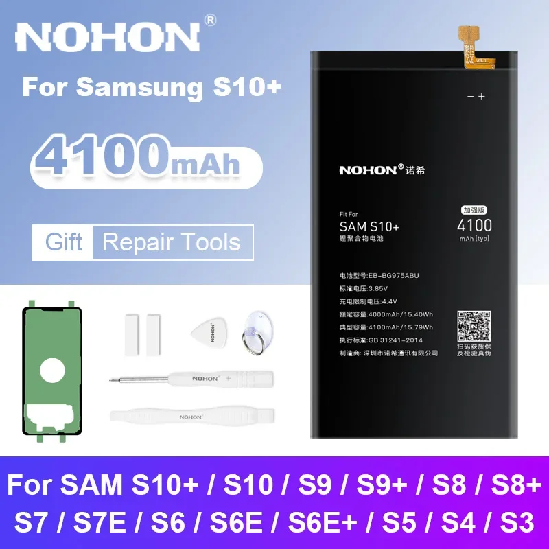 Batteria Nohon Per Samsung Galaxy S10 S10 + S9 S8 Plus S5 S3 S4 Nfc S7 S6 Edge Batterie Per Telefoni Cellulari Per Samsung S20 Bateria