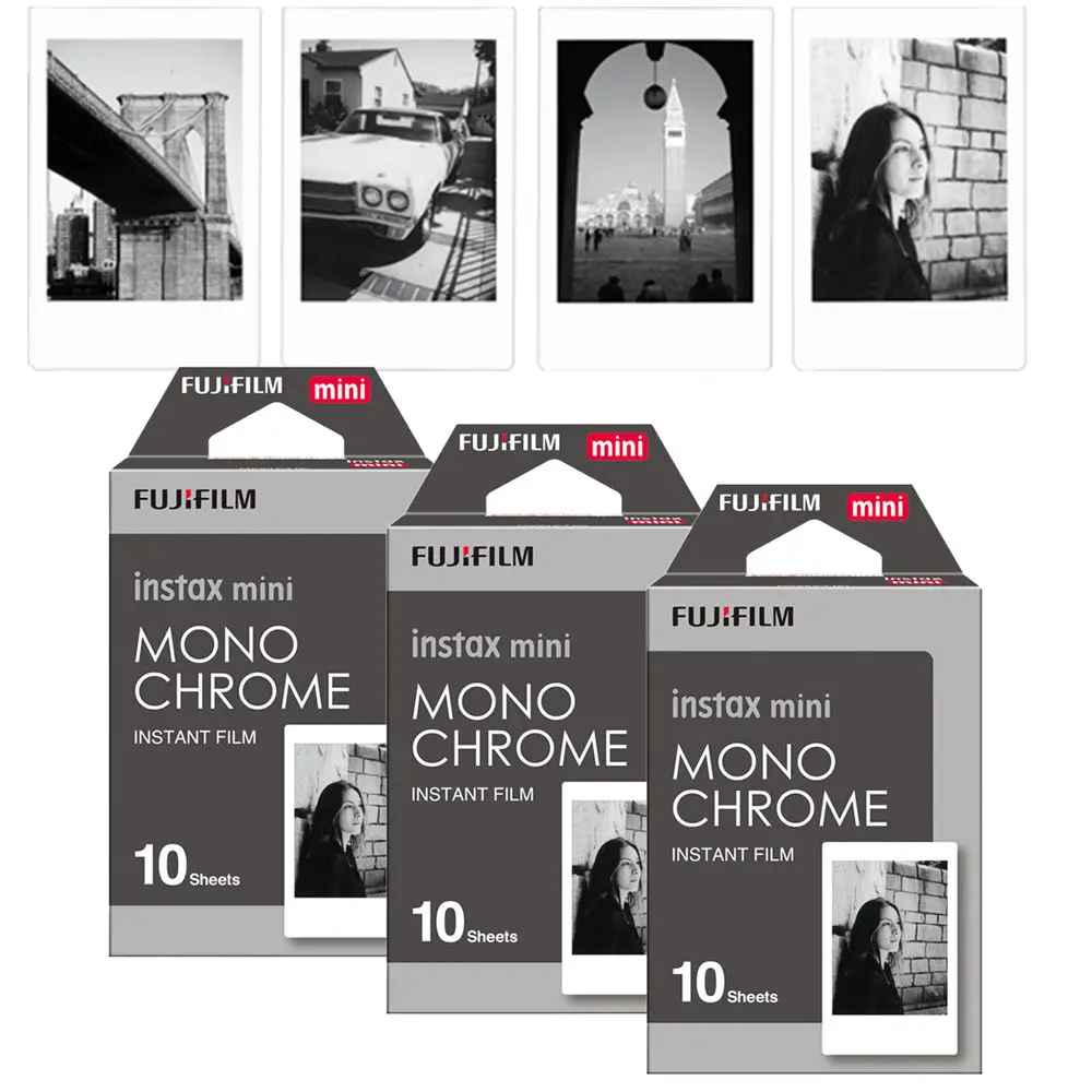 30 Monocromatico Fujifilm Instax Mini Film Per Fuji Instant Mini 12 11 300 7S 7 90 70 7S 8 Sp1 50S Lomo Sp-1 Fotocamera Fotografica Istantanea