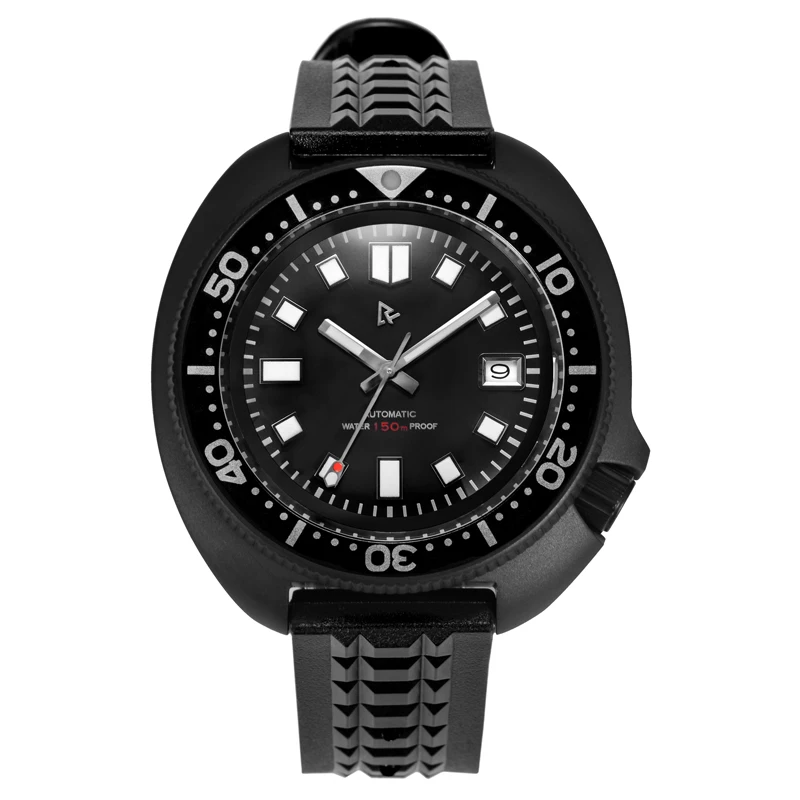 Rdunae R2X Pvd Captain Willard 6105 Abalone Watch Nh35 Movimento Data Zaffiro C3 Luminoso 10Bar Relogio Curren Masculino