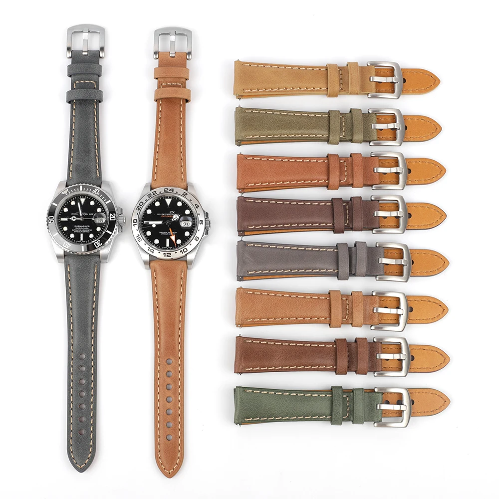 Cinturino In Vera Pelle 20Mm 22Mm Cinturino Per Orologio Fatto A Mano Accessori Per Orologi Vintage Per Bracciale Smartwatch Panerai