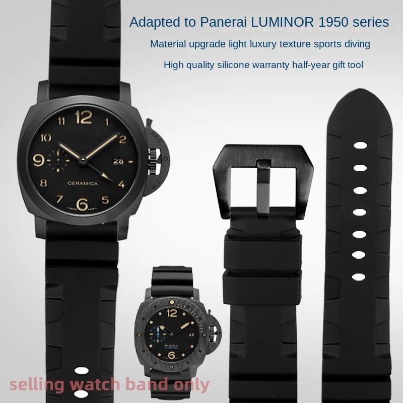 Cinturino Per Orologio Impermeabile In Silicone Ad Alta Elasticità Per Parti Panerai Parnis Maschio Luminer Pam111 441 Sommergibile Vintage Wristband2