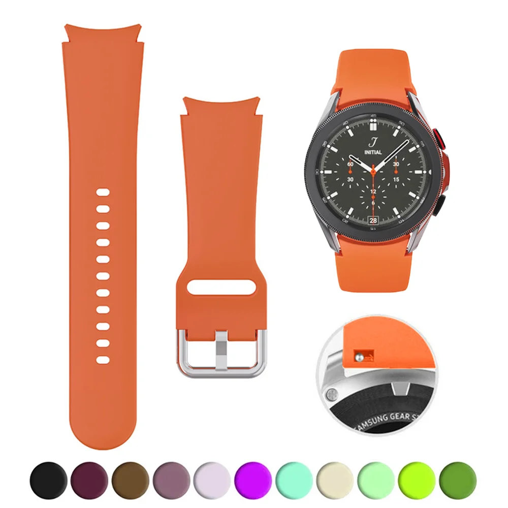 Cinturino In Silicone 20Mm Per Samsung Galaxy Watch 4 Classic 42Mm 46Mm Smart Watch Wristband Bracelet Galaxy Watch 4 40Mm 44Mm Band