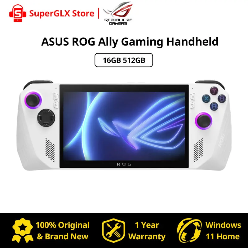 Originale Asus Rog Ally 7 "120Hz Fhd Ips 1080P Gaming Handheld - Amd Ryzen Z1 Extreme Processor - 512Gb - Windows 11 Home - White