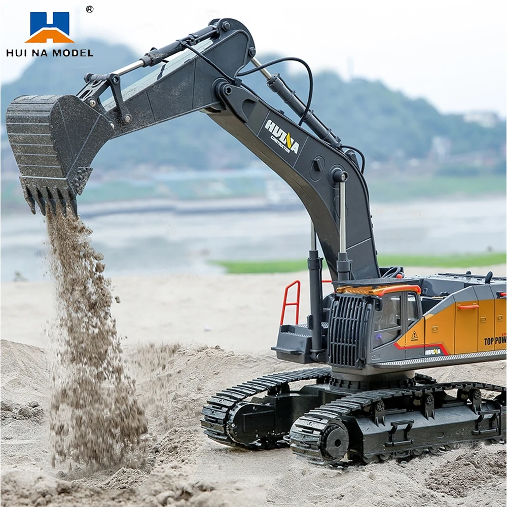 1/14 Huina 1592 Big Rc Escavatore Car Alloy Bucket 2.4G Radio Controlled Car 22Ch Crawler Rc Dumper Toys For Children