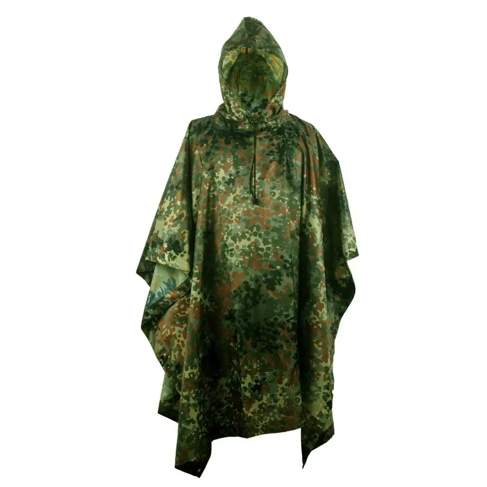 Impermeabile Poncho Pioggia Multifunzionale Ciclismo Arrampicata Escursionismo Tenda Da Campeggio Ghillie Impermeabile Tuta Camo Riparo Foglio Di Terr