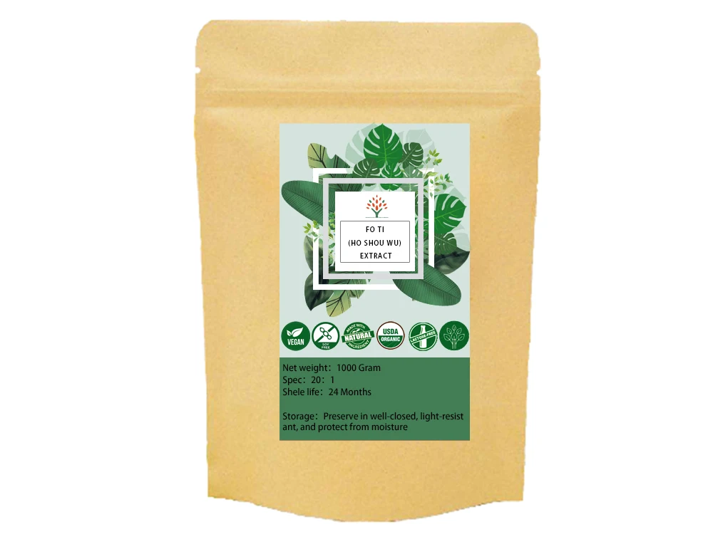 Spedizione Gratuita Organic He Shou Wu (Fo-Ti) Estratto He Shou Wu, Crescita Dei Capelli E Capelli Neri Anti-Età Migliora L'Immunità