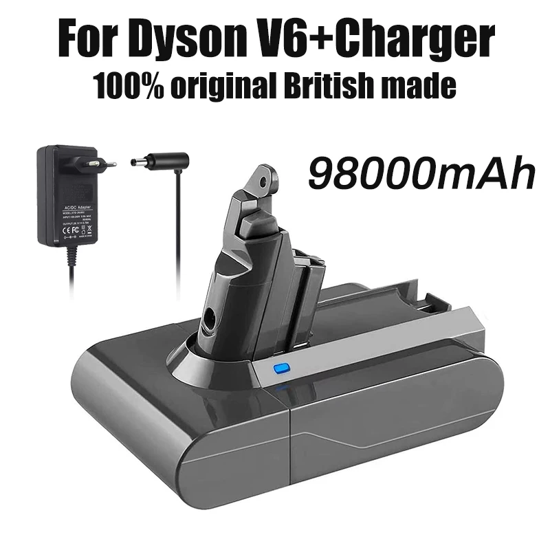 2022 98000Mah 21,6 V 98,0 Ah Agli Ioni Di Litio Batterie Für Dyson V6 Dc58 Dc59 Dc61 Dc62 Dc74 Sv09 Sv07 Sv03 965874-02 Staubsauger Batterie