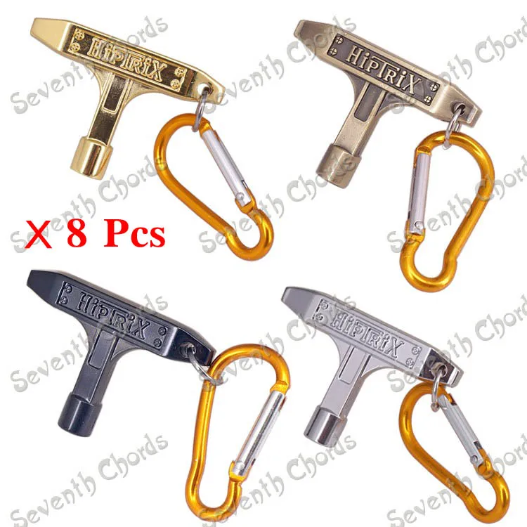 8 Pcs 4 Colori Jazz Drum Skin Tuning Key Tool Key Key Con Moschettone