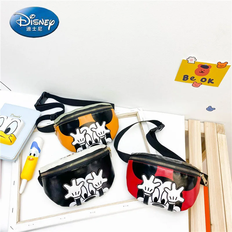 Disney'S New Mickey Children'S Waist Bag Cartoon Cute Boy Chest Bag Luxury Brand Large Capacity Fashion Trend Girl Messenger Bag