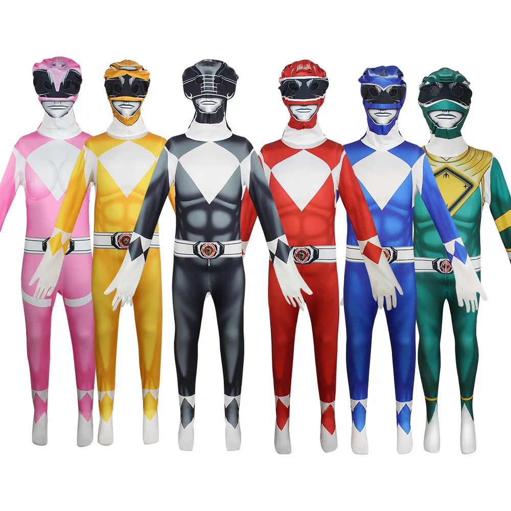 Offerta Speciale Bambini Superhero Power Samurai Sentai Shinkenger Rangers Costume Cosplay Tuta Vestito Halloween Party Zentai Suits