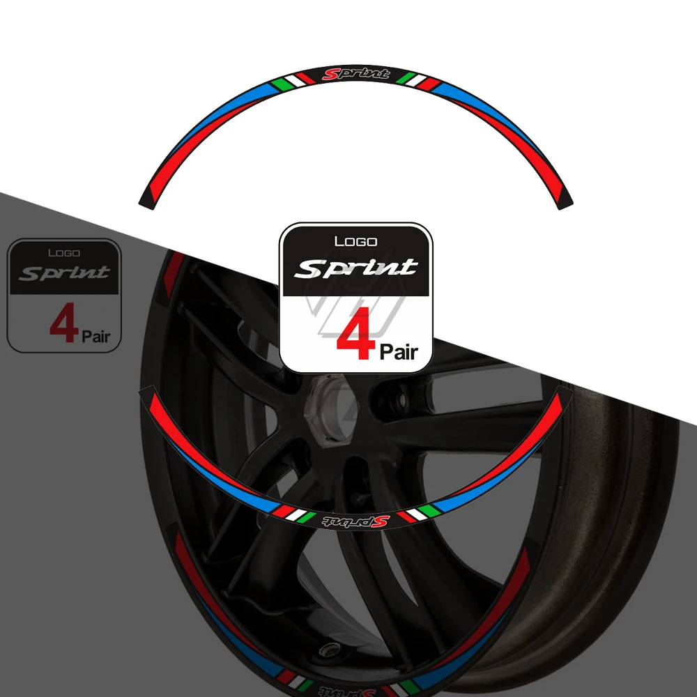 Scooter 12 "Set Di Adesivi Riflettenti Per Ruote Per Piaggio Vespa Gts Sprint Primavera 50 150 150S 300 300Ie Rim Decals
