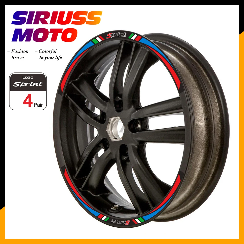 Scooter 12 "Set Di Adesivi Riflettenti Per Ruote Per Piaggio Vespa Gts Sprint Primavera 50 150 150S 300 300Ie Rim Decals