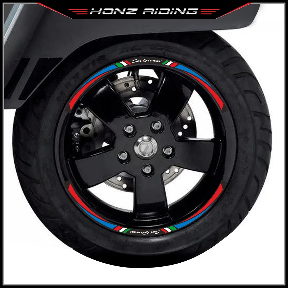 Per Piaggio Vespa Gts 300 Sei Giorni Ii Edition Rim Decals Scooter Set Di Adesivi Riflettenti Per Ruote Da 12"