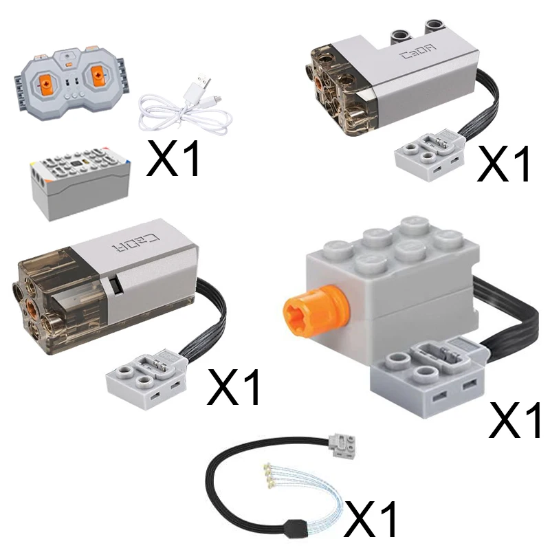 Cada C61024W Power Function Block Battery Box Led Light Up E Remote Bricks Brick Motor Kit Micro Building Blocks Regalo Per Bambini