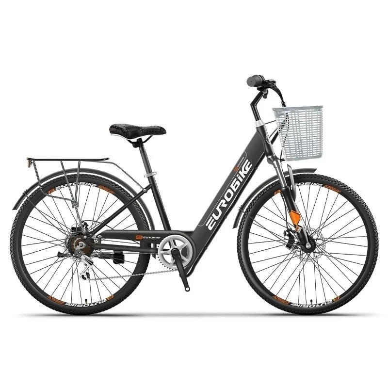 26 ''Bici Elettrica Da Città Con Sedile/Cestino 2 Ruote Biciclette Elettriche Ruote A Raggi 36V 350W Biciclette Elettriche Batteria Nascosta