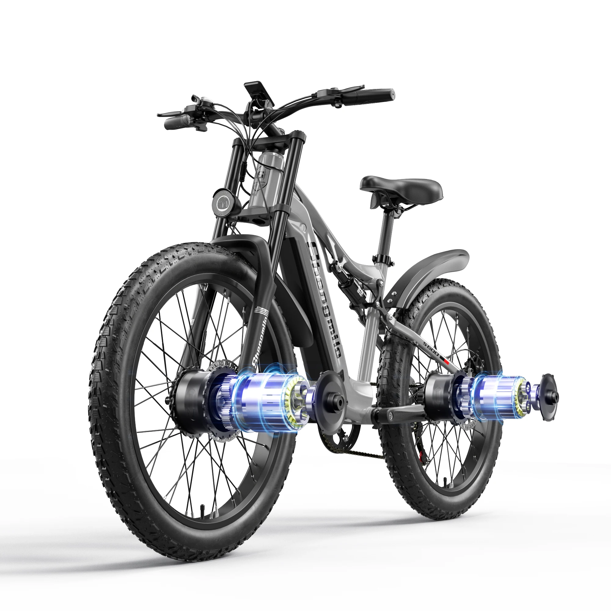 Shengmilo S600 Bicicletta Elettrica Con Due Motori 2000W E-Bike 48 V17.5Ah Samsung Batteria 26 Pollici Fat Tire Bike E-Mountain Bike Da Uomo E Bike