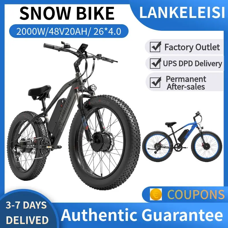 Lankeleisi Mg740Plus Bici Elettrica Daul Motor 1000W * 2 2000W 48 V20Ah Batteria Removabel 45 Km/H 26*4.0 Freno Idraulico Per Pneumatici Grassi