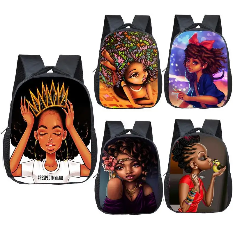 Black Girl Cartoon Fashion Kindergarten Zaino Borsa A Tracolla Per Bambini Mochila Escolar Bagpack Bolsos Plecak Back Pack Rugzak
