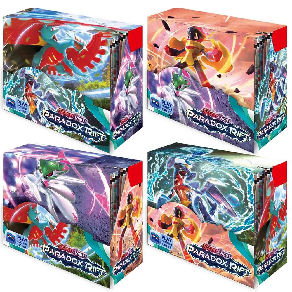 Spagnolo/Francese/Spagnolo Pokragon Tcg: Silver Tempest Booster Ossidiam Flashes Paradest Rift Display Pokemon Cards Giocattoli Per Bambini