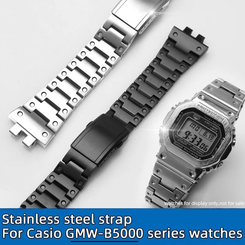 Gmwb5000 Case + Strap Metal Mod Kit Per G-Shock 3459 Casio Small Silver Block Gmw-B5000 Steel Band Men Solid Watch Chain Gift Tool