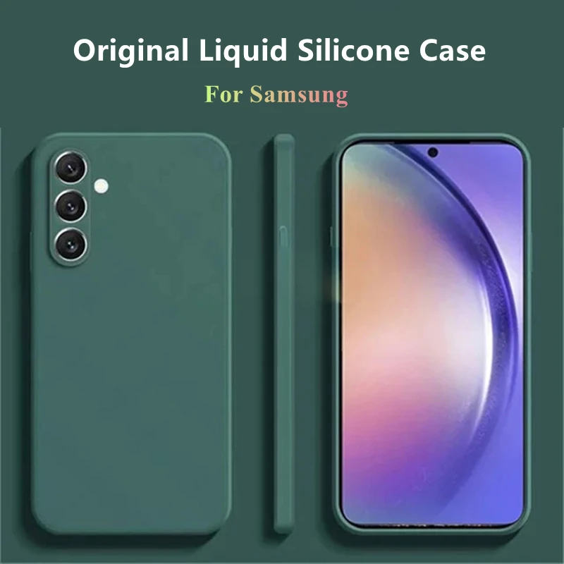 Per Samsung Galaxy S24 Custodia In Silicone Liquido Samsung S24 S23 Plus S24 Ultra Cover Funda Coque Custodia Posteriore Morbida Samsung Galaxy S24