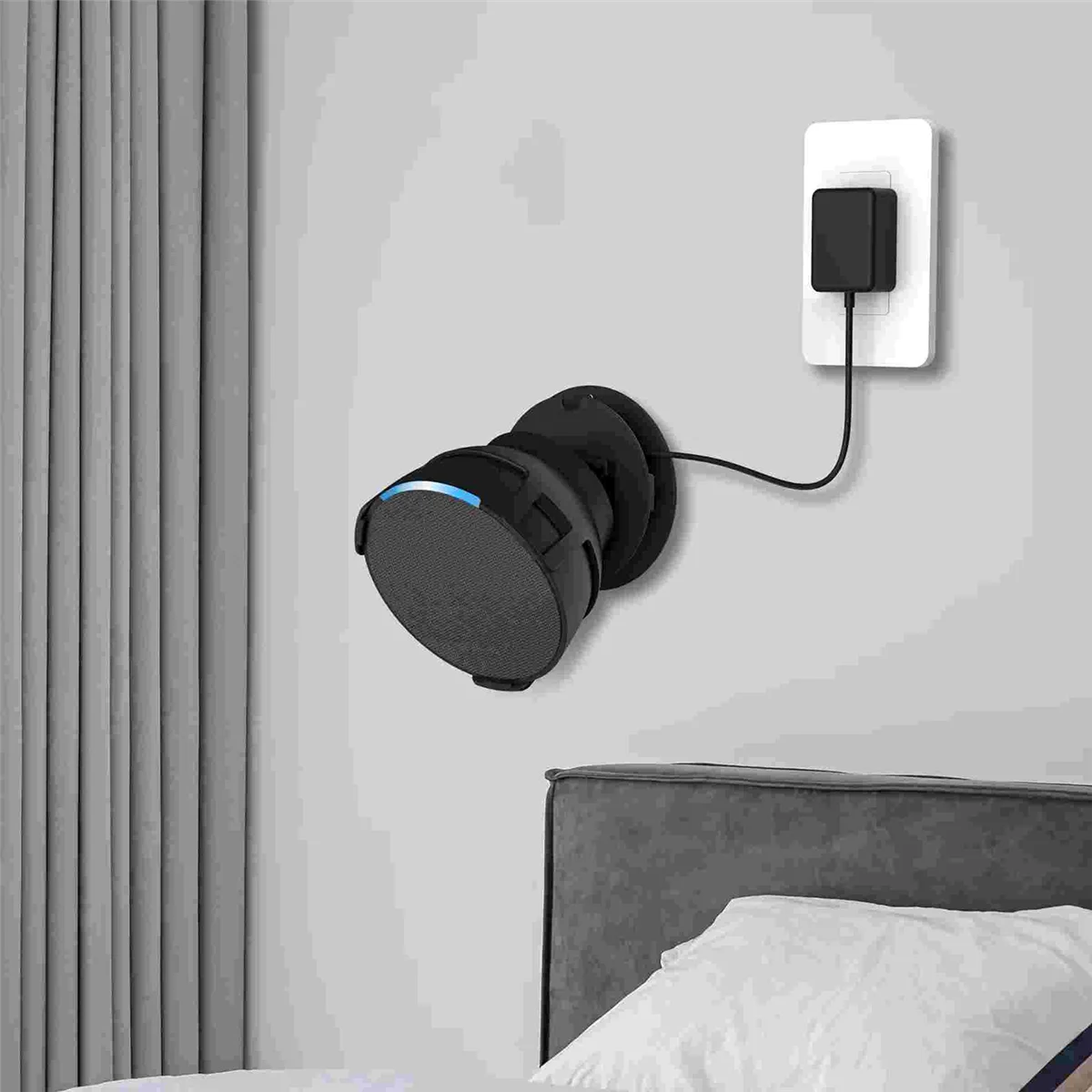 Staffa Per Altoparlanti Audio Supporto Per Altoparlante Portatile Montato A Parete Per Amazon Echo Pop Black
