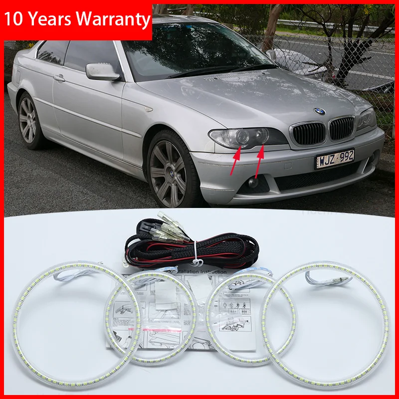 Per Bmw Serie 3 E46 Coupé Convertibile Cabrio 2004 2005 2006 Eccellente Angel Eyes Kit Smd Led Ultra Luminoso Angel Eyes Halo Rings