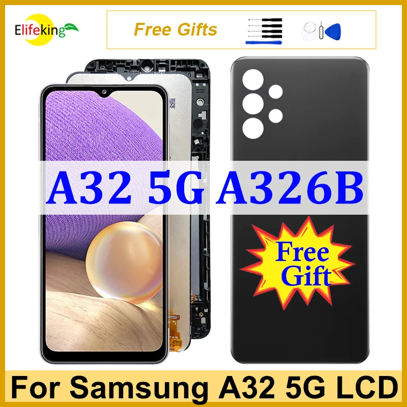 Lcd Da 6.4 "Per Samsung Galaxy A32 5G A326 Display Touch Screen Sm-A326B Sm-A326B/Ds Digitizer Assembly Sostituzione Con Cornice