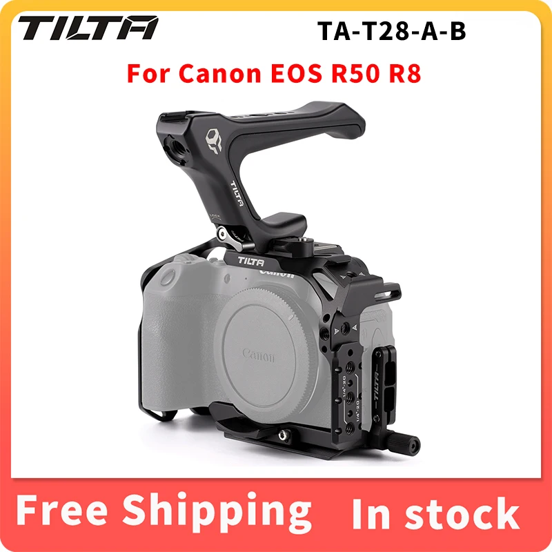 Tilta Full Camera Cage Per Canon R8 Black Ta-T28-A-B Morsetto Per Cavo Hdmi Per Canon Eos R50 R8 Arri 3/8 "1/4"-20 Foro Filettato