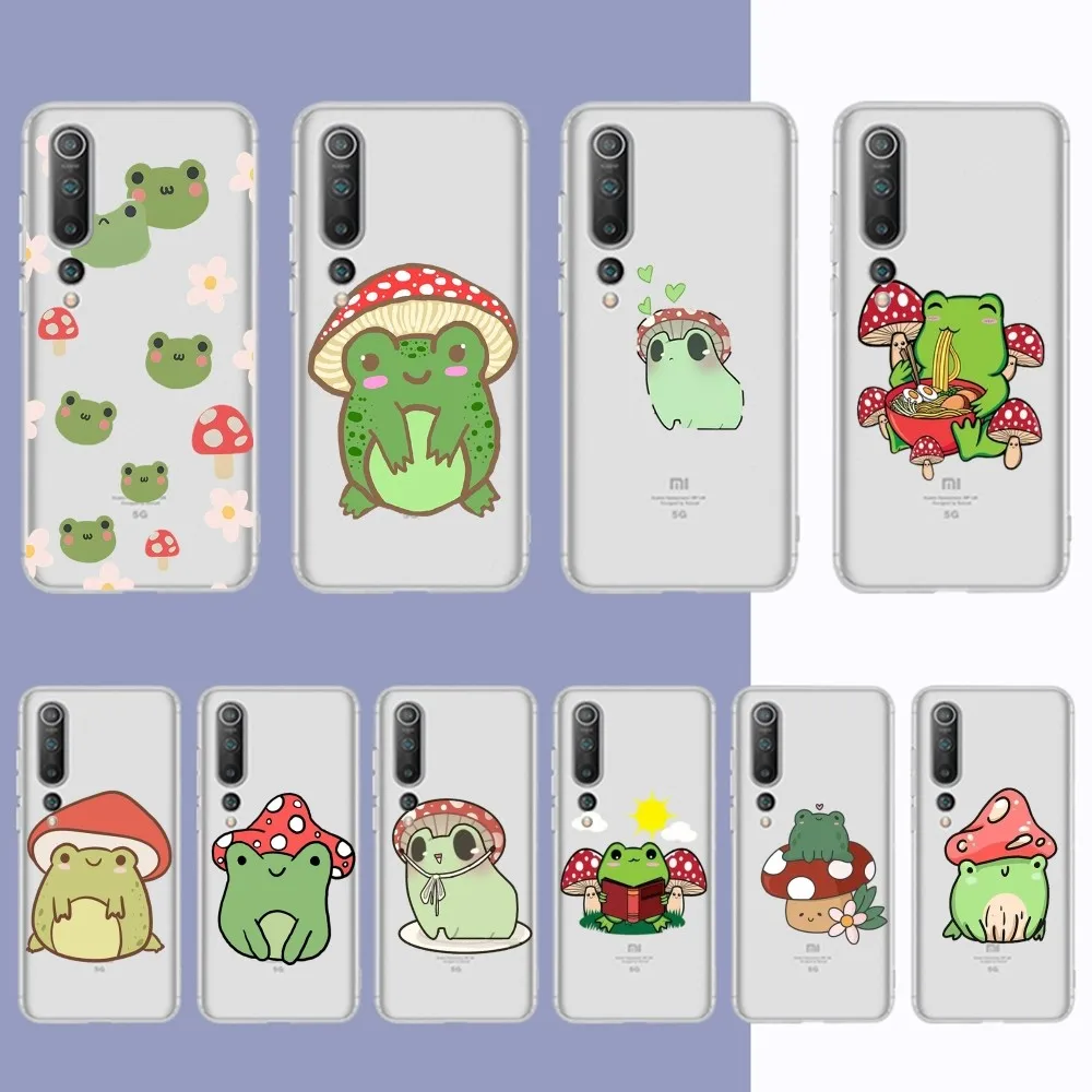 Custodia Per Telefono Funghi Cute Frog Per Samsung S 20 21 22 23 Per Redmi Note7 8 9 10 Per Huawei P20 30 40 Custodia Trasparente