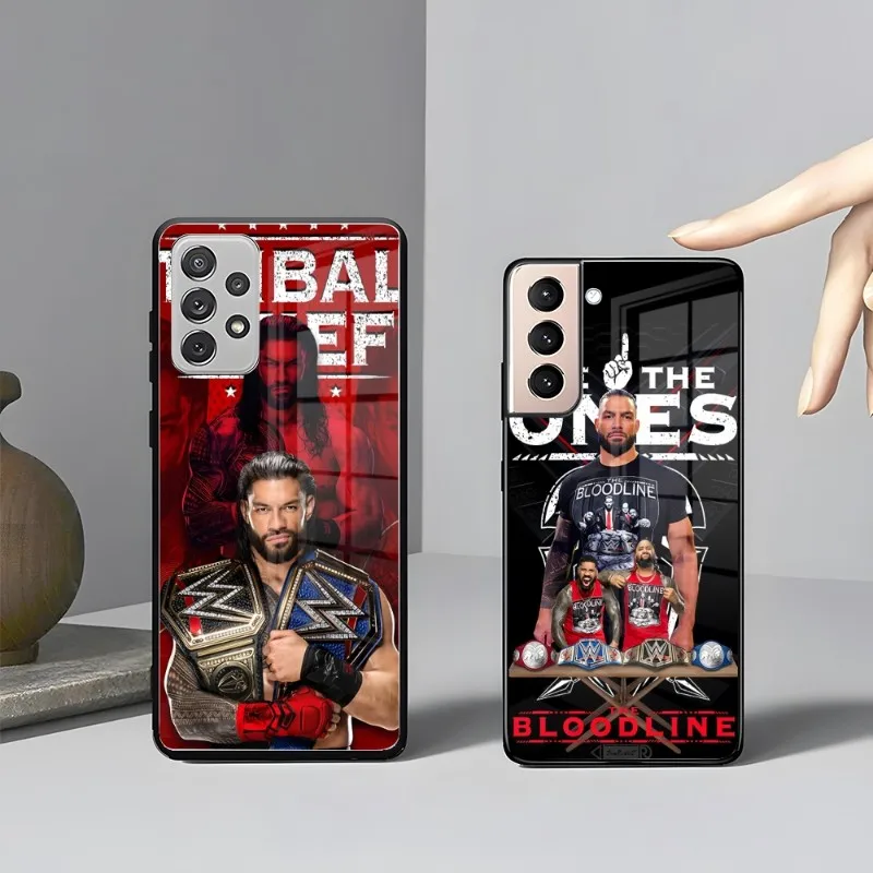 Wrestling Star R-Roman R-Overs Custodia Per Telefono Samsung S 23 S 21 S 22 Ultra A 42 32 5G 52 51 Note 20 S10 E Plus Fe Pro A12 Glass