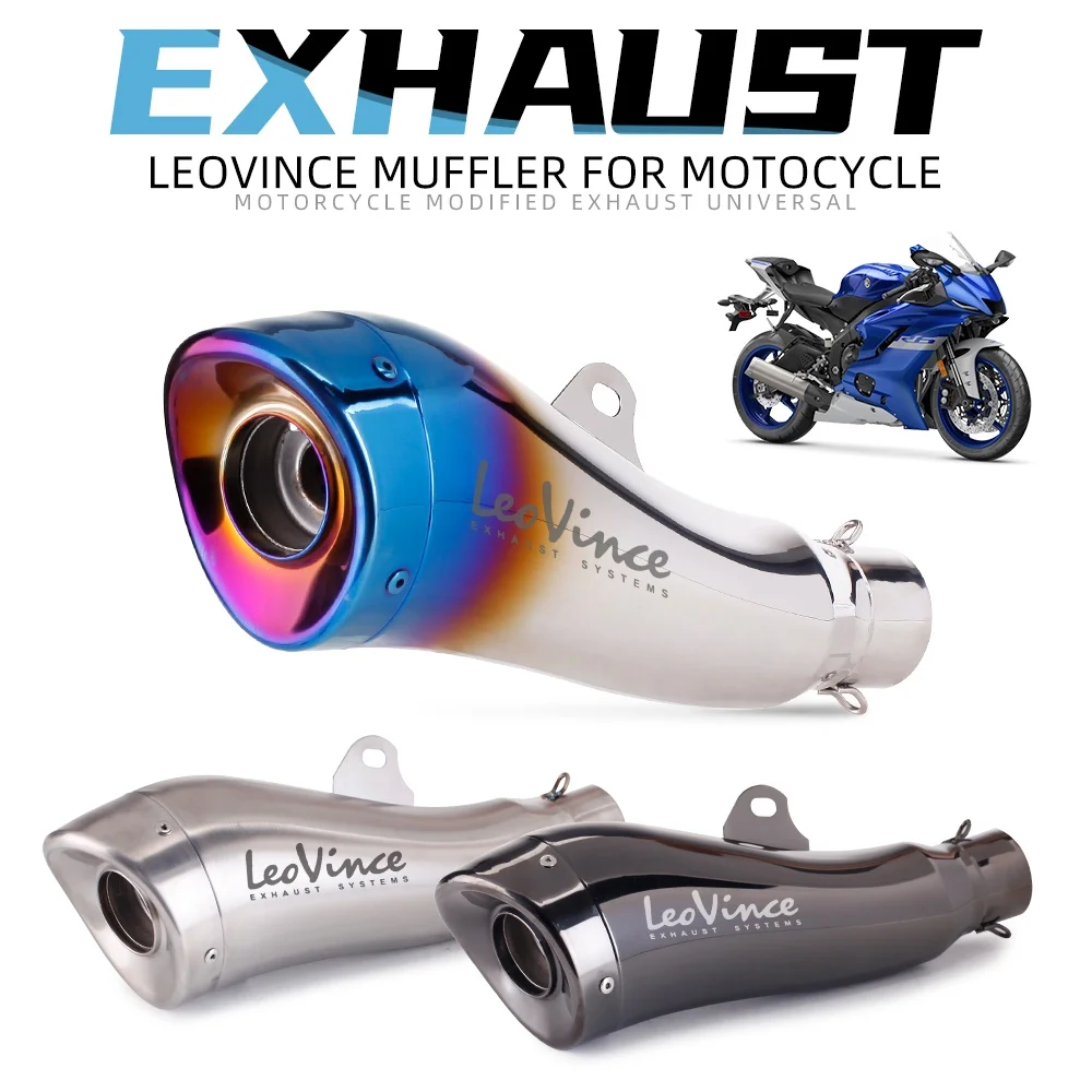 Scarico Moto Leovince Scooter Modificato Silenziatore Di Scarico Tubo Sport Bike R15V3 R25V3 Mt09 Z800 Z900 R1 Akrapovic