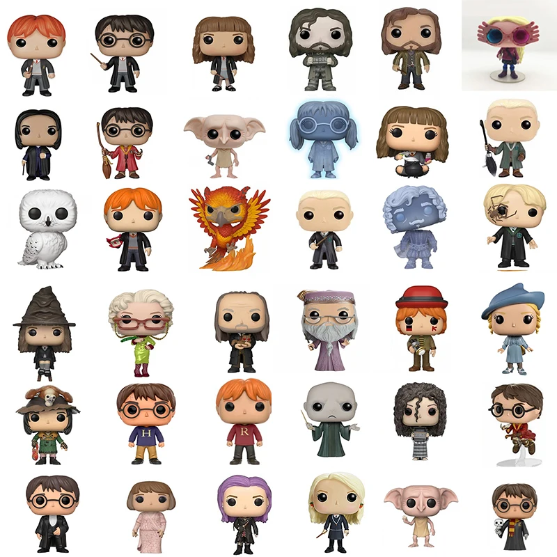 Funko Pop Hermione Ron Weasley Malfoy Dumbledore Snape Tonks Fawkes Bellatrix Moaning Mirto Nick Luna Lovegood Model Toys Regali