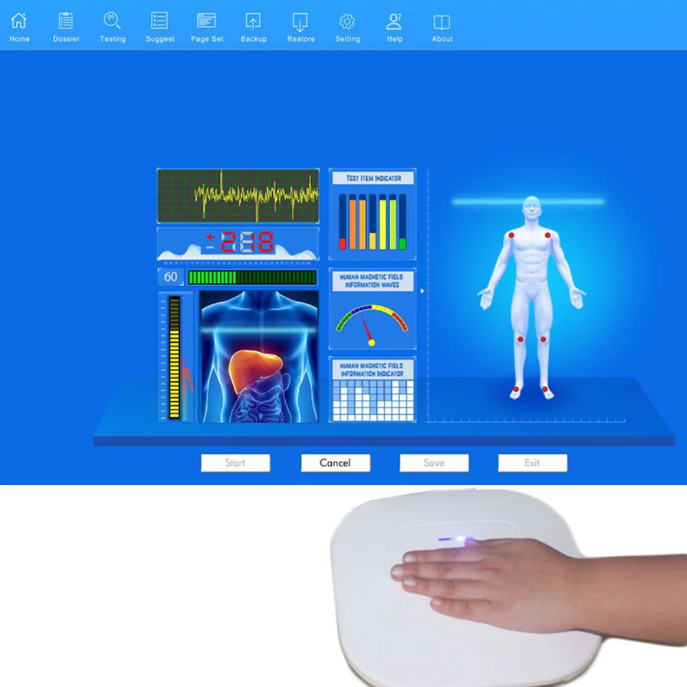 Wishcolor Nuovo Qmr-998 Hand Touch Quantum Resonance Body Health Analyzer Set Di Analizzatori Magnetici A Risonanza Con 52 Rapporti