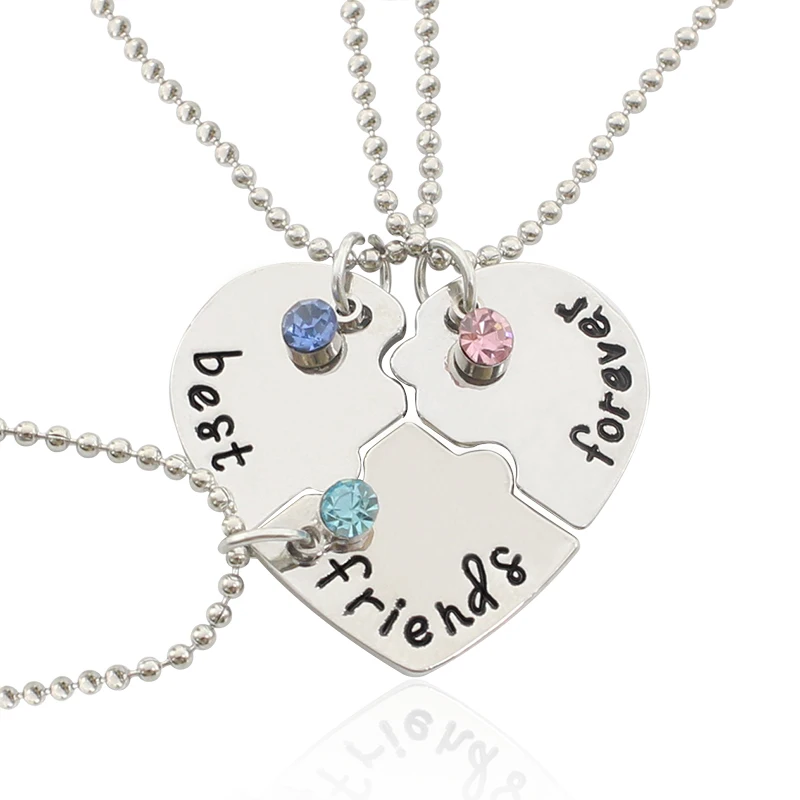 3 Pz/Set Lettere Best Friends Forever Friendship Collana Undertale Colors Strass Bff Friends Girocolli 2023 Regali