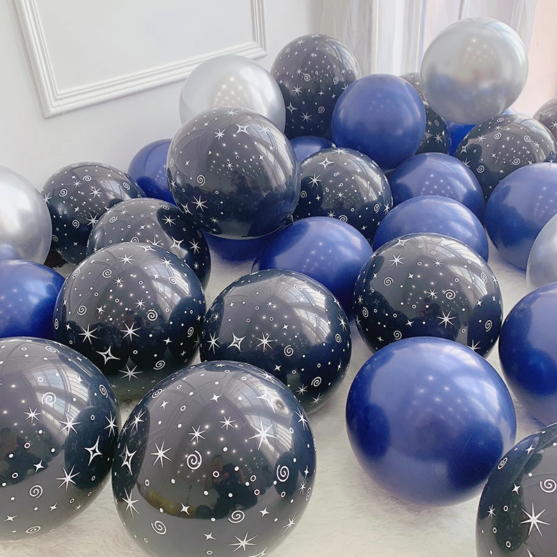 20Pcs 10 Pollici Space Theme Party Balloons Astronauta Rocket Foil Balloons Star Printed Latex Air Globos Forniture Per Feste Di Compleanno