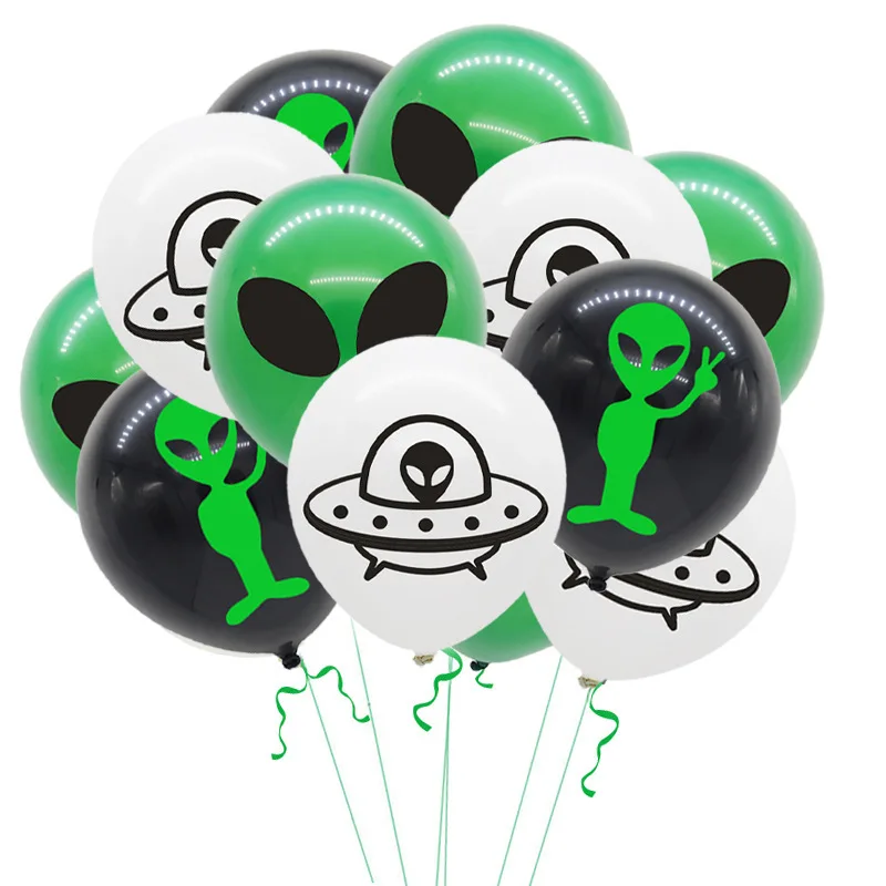 Alien Balloon Astronaut Space Ufo Theme Party Decorations Alien Latex Ballon Happy Space Birthday Party Balloon Kid Favor Globos