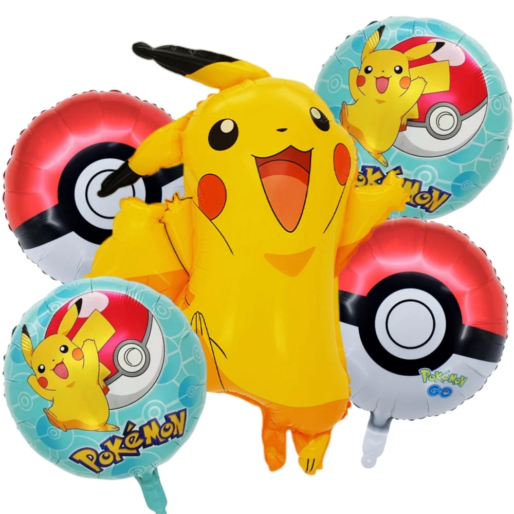 5 Pz/Set Pokemon Balloon Pikachu Palloncini In Alluminio 1St Kids Pokemon Tema Decorazioni Per Feste Di Compleanno Baby Shower Globos