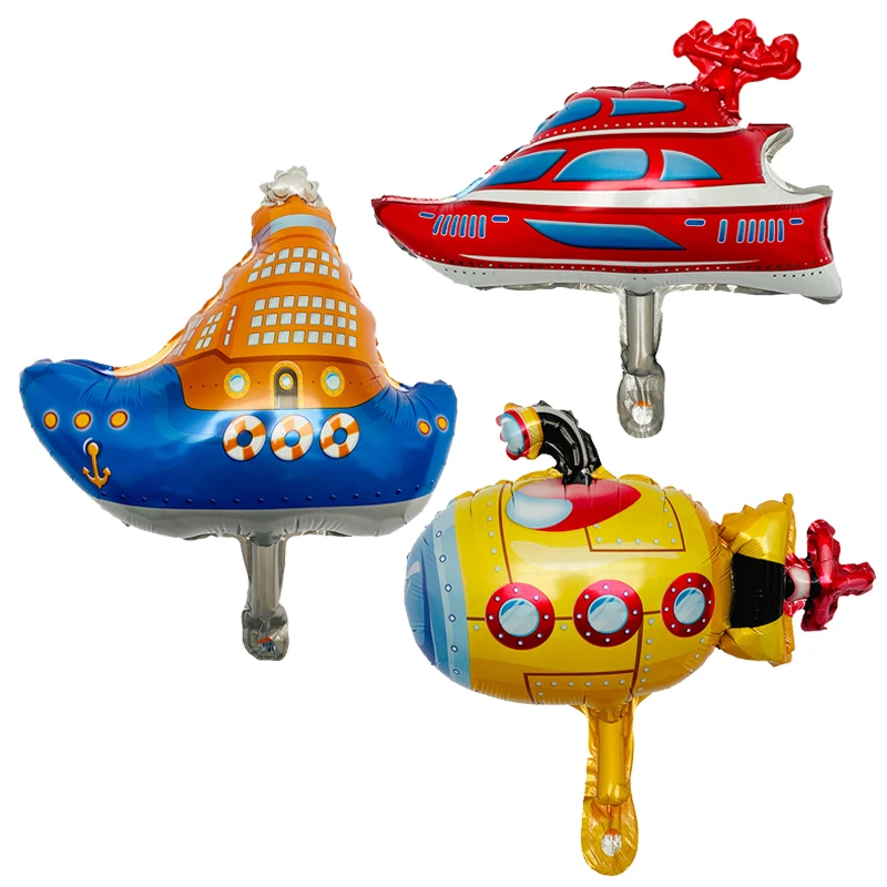 50Pc Mini Nave Serie Sottomarino Yacht Crociera Palloncini Foil Palloncini Decorazioni Per Feste Di Compleanno Giocattoli Per Bambini Baby Shower Glob
