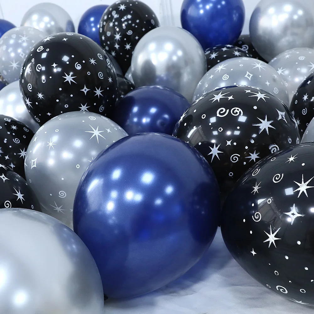 20Pcs 10 Pollici Space Theme Party Balloons Astronauta Rocket Foil Balloons Star Printed Latex Air Globos Forniture Per Feste Di Compleanno
