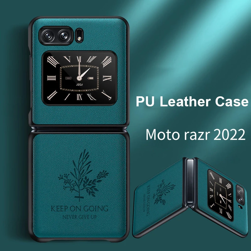 Per Motorola Moto Razr 2022 Razr 5G 2020 Custodia Pu Leather Flip Cover Floral Grass Printed Antiurto Phone Shell Fundas Holster