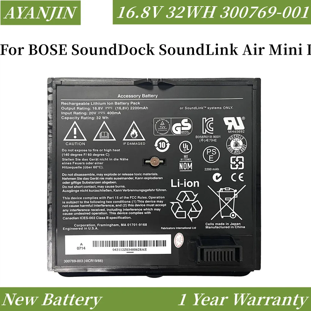 300769-003 300769-001 Sostituzione Batteria 16.8V 32Wh/2200Mah Per Bose Sounddock Soundlink Air Mini I Bluetooth