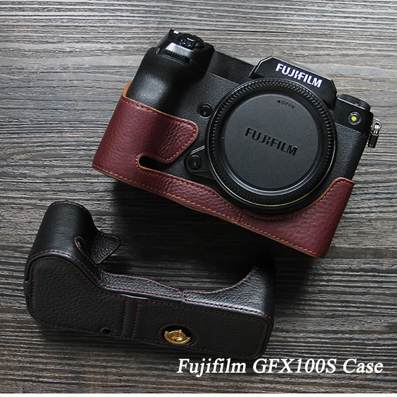 Custodia Per Fotocamera Fuji Gfx100S In Vera Pelle Mezza Custodia Per Fujifilm Xs10 X-S10 Borsa Per Fotocamera Gfx100S