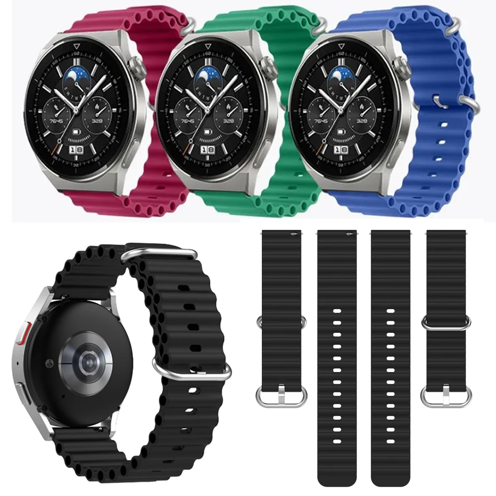Cinturino In Silicone Ocean Per Huawei Watch 4/4Pro Ultimate Gt2 Gt3 Pro 46Mm Gt 2 46Mm 42Mm Bracciale Per Samsung Galaxy Watch 4/5/6
