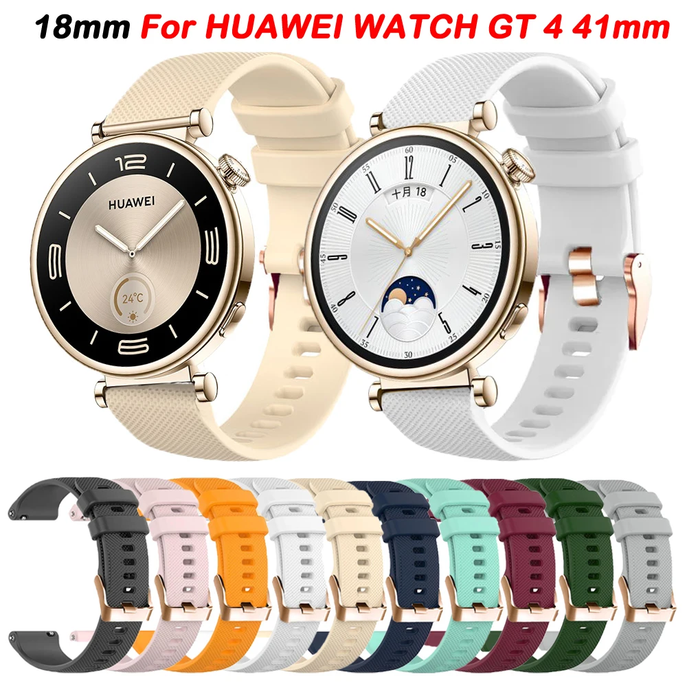 Cinturino In Silicone Da 18Mm Per Huawei Watch Gt4 41Mm Cinturino Cinturino Per Huawei Gt 4 41Mm Smart Watch