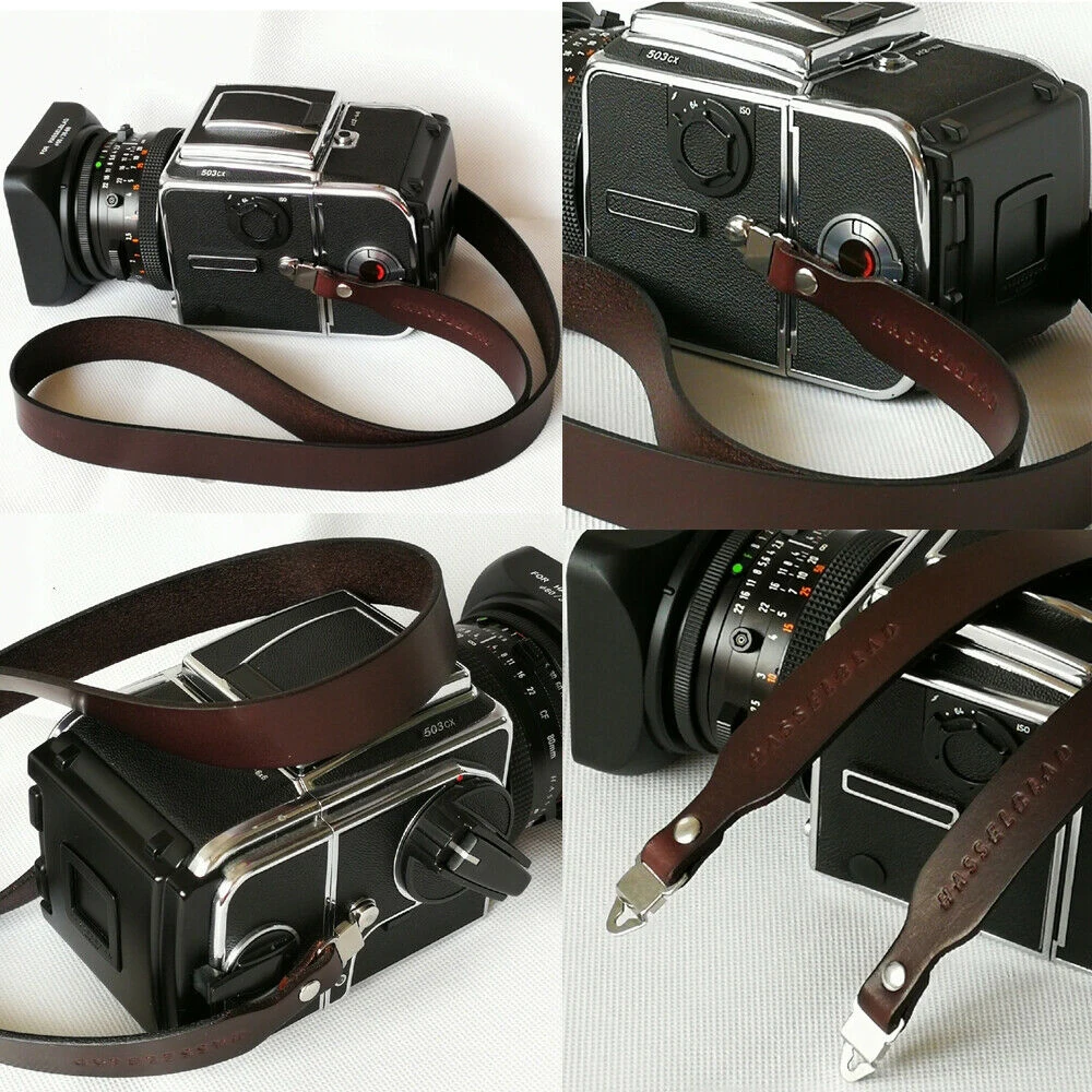 Per Hasselblad 500Cm 501Cm 503Cx 500C Swc Tracolla In Vera Pelle Cintura