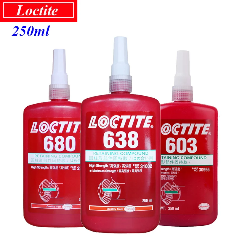 Adesivo Anaerobico 250Ml Loctite 648 638 680 Sigillante Per Cuscinetti A Macchina In Metallo 601 603 609 620 Colla Di Tenuta Per Parti Di Cilindri