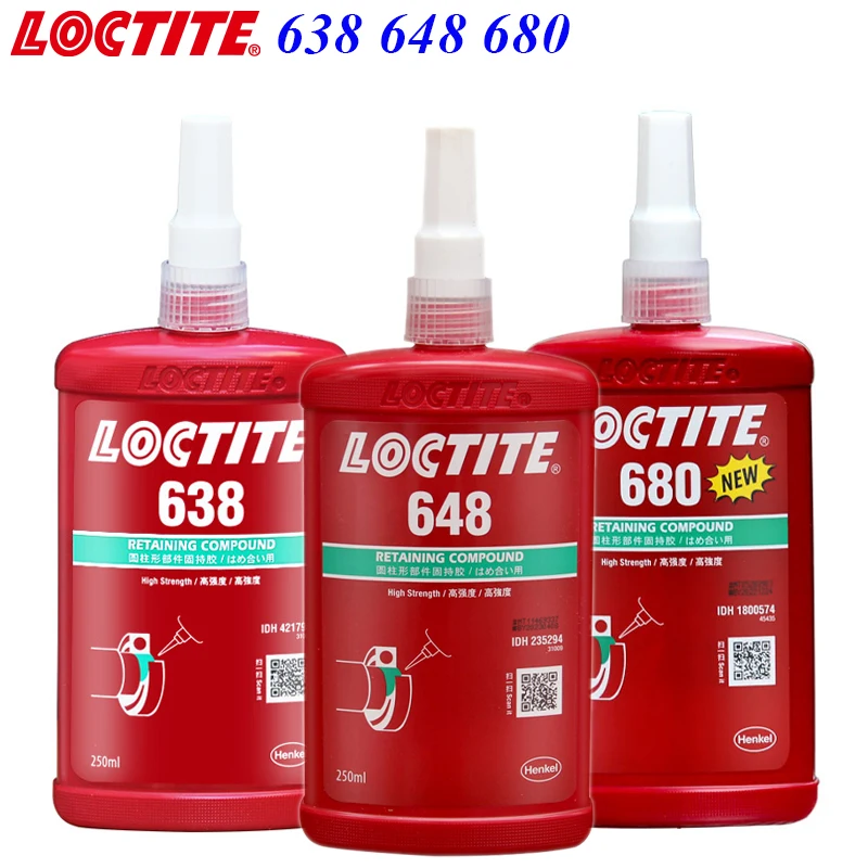 250Ml 50Ml Nuovo Loctite 638 648 680 Cuscinetto Cilindrico Colla Di Tenuta 601 603 Adesivo Anaerobico Ingranaggio Rotore Fissaggio Sigillante