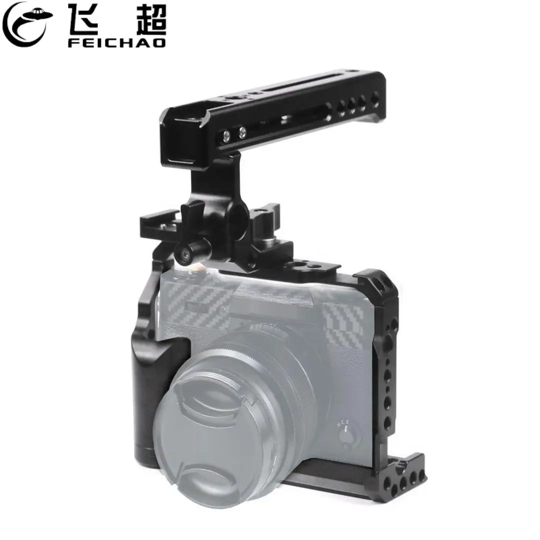 Camera Cage Rig Handle Grip Top 15Mm Rod Clamp Mount Per Slr Fujifilm Xt-20 /Xt-30 Xt20 /Xt30 Ii Stabilizzatore Telaio Protettivo