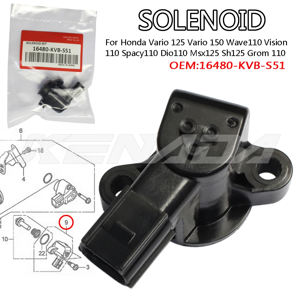 Solenoide Per Honda Vario 125 Vario 150 Wave110 Vision 110 Spacy110 Dio110 Msx125 Sh125 Grom 110 Cb125 Air-Blade125 Zoomer 110